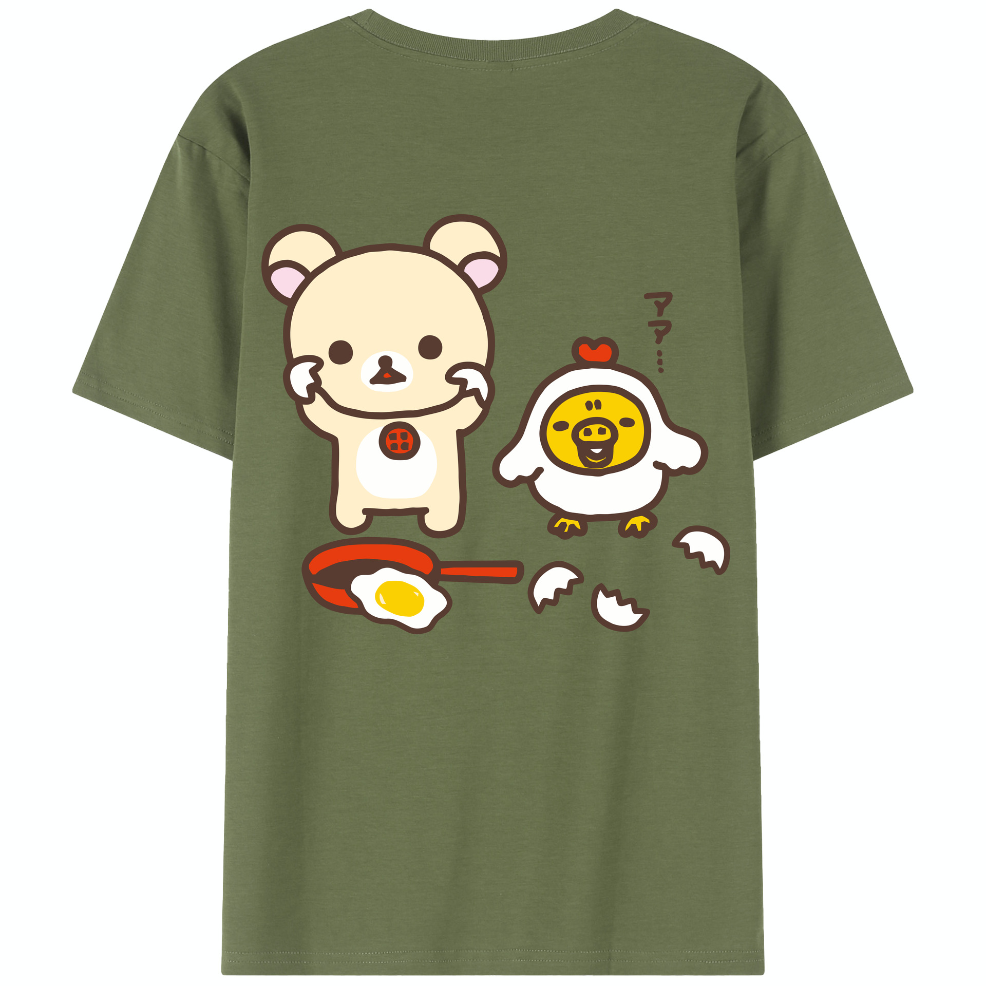 （画像用） リラックマ リラックマ キイロイトリ Rilakkuma Korilakkuma Kiiroitori 綿100％半袖Tシャツ（背面プリント）